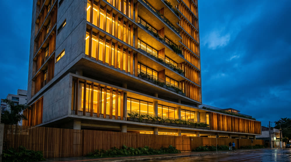 Demo de site de arquitetura, fachada residencial