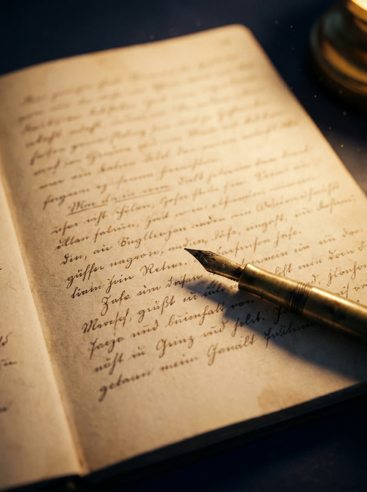 Páginas manuscritas antigas com caneta tinteiro